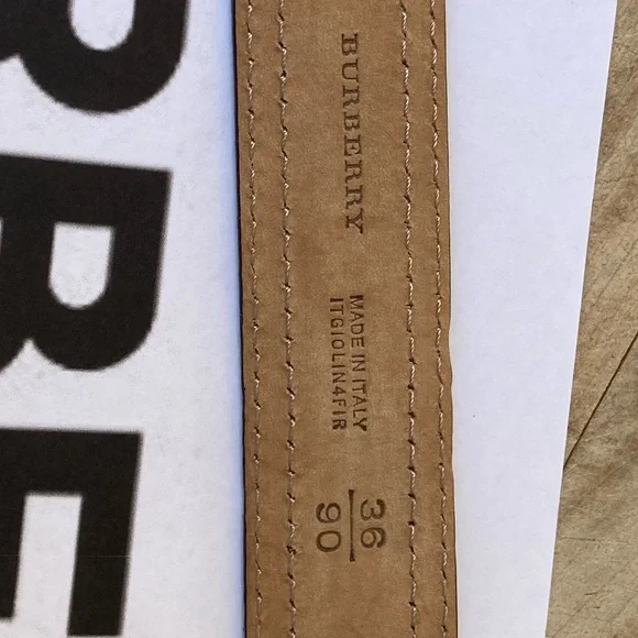 Burberry Black Leather 36/90 Waist Belt. - Picture 9 of 12